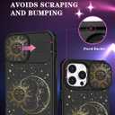 for iPhone 16 Pro Max Case - Women Cute Phone Cover Girly Pretty Unique Aesthetic Design Slide Camera Cover Protective Case for Apple for iPhone 16 Pro Max,Sun and Moon
