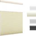 top Down Bottom up Cellular Shades Cordless Light Filtering Energy Saving Honeycomb Blinds, for Windows Size (28" W  64" H) Colour (Beige - Light Filtering)