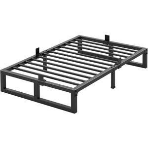 Yitong Angel 10 inch Twin Bed Frame Low Profile Metal Platform Frames with Mattress Slide Stopper,Heavy Steel Slats Support,No Box Spring Needed,Noise Free,Non-Slip,Easy Assembly