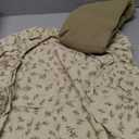 lulumoon Baby Muslin Crib Sheets - Toddler Cotton Fitted Crib Sheets Neutral for Boys and Girls 2Pack (Olive & Leaf)