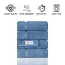 SALBAKOS 100% Turkish Cotton Bath Mat Set 2-Piece - 20x34 inch, Hotel & Spa Collection, Soft, Absorbent, Long Lasting, Durable Bathroom Rugs | Made in Turkey (Blue, 2 Bath Mats)