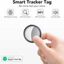 2026 New [Apple MFi Certified] Air Tracker Tags-4 Pack (iOS Only), Tukio Bluetooth Tracker for Apple Find My, Replaceable Battery, Key Finder and Item Locator Smart Tag for Keys, Bag, Luggage and More, Deep Black