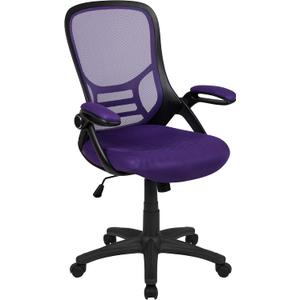 Flash Furniture High Back Mesh Executive Office Chair, Purple/Black
Flip-Up Arms, 360° Swivel, Height Adjustable, Commercial Grade