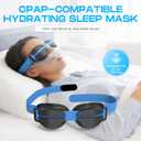Silicone Dry Eye Sleep Mask, Hydrating Moisture Chamber Glasses for Dry Eyes Relief & Style Comfort, 100% Light Blocking Total Eye Seal for Sleep, Travel Meditation, Portable Blue Eye Mask