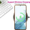 OOK Compatible with Samsung Galaxy S22 Plus Case with Wrist Strap, Leopard Silicone Shockproof Protective Slim Anti-Scratch Cheetah Cover for Women Girls, Brown