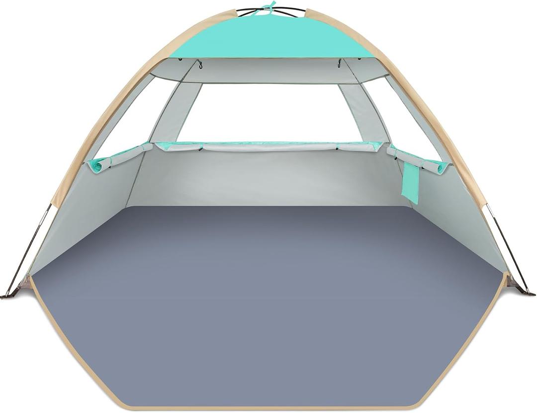 Gorich Beach Tent Sun Shelter for 3 Person with UPF 50 UV Protection, Lightweight & Easy Setup Beach Shade Canopy, Portable Beach Shade Tent Beach Cabana