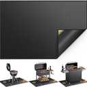 Non-Curl 60x40 inch Under Grill Mats for Outdoor Grill, Double-Sided Fireproof, Oilproof & Waterproof BBQ Grill Mat, Easy to Clean, Indoor Fire Pit Fireplace Mat, Perfect for Deck/Patio/Lawn