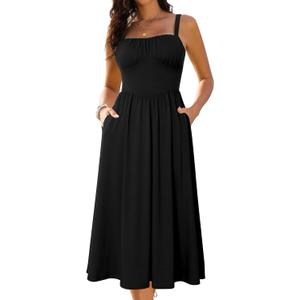 Sureple Long Dresses for Women 2025 Sleeveless Ruched Bust Swing Aline Fitted Spaghetti Strap Sundress with Pockets (X-Large) Sureple Long Dresses for Women 2025 Sleeveless Ruched Bust Swing Aline Fitted Spaghetti Strap Sundress with Pockets (X-Large)