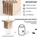 1 PCS Wood Carpenter Bee Trap for Outside - Best Bee Trap - Nature Hanging Carpenter Bee Traps Plastic Jar Outdoor - Insect Traps