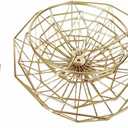 3 Tier Fruit Basket Bowl Stand for Kitchen Counter, Tiered Metal Wire Serving Stand Holder, Vegetable Storage Basket Organizer Trays, Detachable Multi Layer Snack Food Dessert Display Stand (Gold)