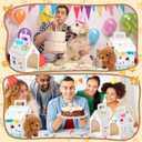 24 set Adopt a Pet Party Favors Kit, White Foldable Dog House Shape Treat Gift Boxes with Holes, DIY Dog Party Favors Boxes for Puppy Pet Adoption Theme Birthday Party Christmas Decor(no toys include)