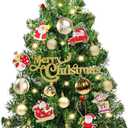 Grandeal 24 Inch Mini Table top Christmas Tree with Timer 30 LEDs & 34 Ornaments 2 Ft Small Tabletop Christmas Tree with Lights Artificial Christmas Decorations Desk Kid Room Office Home Decor Xmas