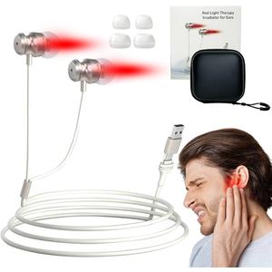 Red Light Therapy for Nose & Ears - Canal Silicone Cover and Nasal Silicone Sleeve 2 in 1, with a Packge Box（White)