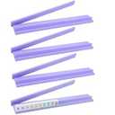 Leinuosen Wooden Mahjong Racks with Pushers 4 Set Magnet American Mahjong Tile Rack and Magnetically Attached Pushers Painted Tile Holders for Players Gift Family Night(Purple)