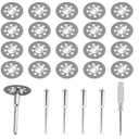 25 Pcs Diamond Cutting Wheel Set Compatible with Dremel Rotary Tool, 22mm Cut-Off Discs with 4 Pcs 402 Mandrel (3mm Shank) & Screwdriver, Durable Saw Blades for Metal Glass Stone Cutting