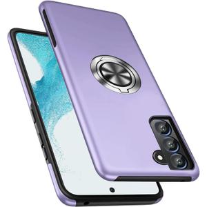 PELEPUES Shockproof Case for Samsung Galaxy S22 5G, [Embedded Finger Ring] Military Grade Phone Case Cover with Reinforced Metal Stand Kickstand [Support Magnetic Car Holder] for S22, Purple