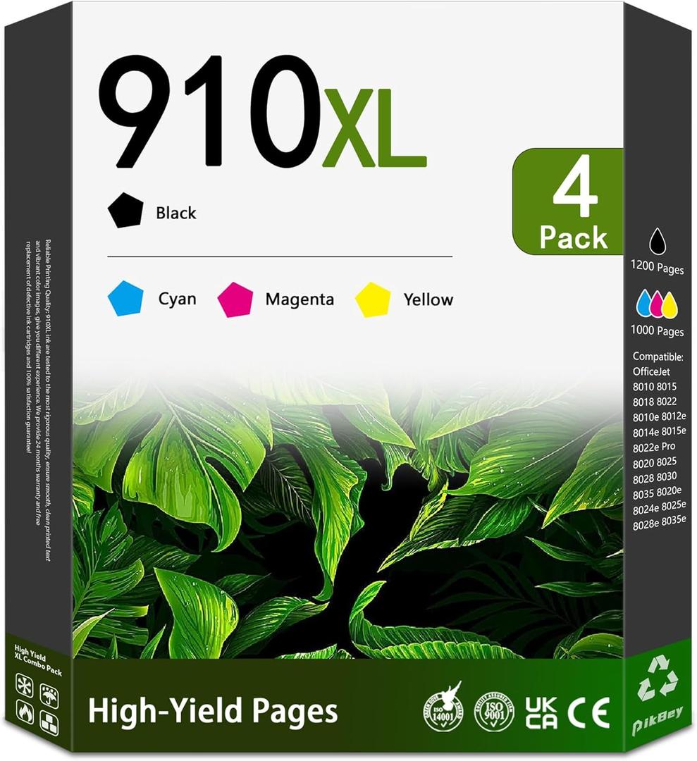 910XL Ink Cartridges Combo Pack High Yield Replacement for HP 910XL