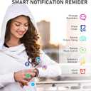 Fitness Tracker, Fitness Watch with 24/7 Heart Rate, Blood Pressure, Sleep Tracking, Calories, Activity Tracker with 1.1" AMOLED Screen, Waterproof Step Tracker for Android iPhones Women Men, Black