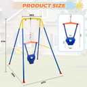 Baby Jumper with Stand, Baby Jumpers and Bouncers for Indoor & Outdoor Play, Swing Set with Stand Suitable for 6-24 Months Infant & Toddler, Easy to Assemble & Store (Blue)