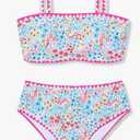 Girl Two Piece Swimsuits Adjustable Straps Bikini Sets with Chest Pad Size 9-16Y