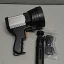 YIERBLUE Rechargeable Spotlight, Super Bright 1000000 High Lumen LED Handheld Spotlight Long Lasting Large Flashlight Searchlight and Flood Camping Flashlight with Foldable Tripod (Silver)