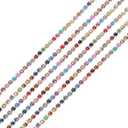 MECCANIXITY 11 Yard 2mm Crystal Rhinestone Diamond Close Chain Trim Trimming Claw Cup Chain for Sewing, Crafts, DIY Jewelry Wedding Rainbow