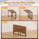 Huuger Folding Desk for Small Spaces, 39.3 Inch Foldable Computer Table, for Home Office, Study, Bedroom, Dorm, Space Saving, Small Writing Work Office Computer Desk, Easy to Fold, Rustic Brown
