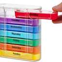 MEDca Weekly Pill Organizer, Four Times-a-Day, 1 Dispenser with Stackable AM/PM Compartments (Multicolor)