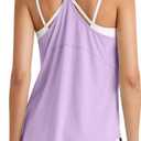 G4Free Gym Athletic Workout Tanks for Women Running Muscle Tank Tops Lightweight (Light Purple,XXL) 