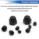 Smseace 110Pcs 6-Sizes Hex Acorn Cap Nuts Assortment Kit - M3/ M4/ M5/M6/M8/M10 Bolt Cover Caps for Protection, Indoor and Outdoor Nylon Screw Covers