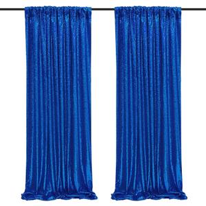 Royal Blue Sequin Backdrop Curtains,2 Panels 2FTx8FT Blue Curtain Backdrop Glitter Party Decorations Background Drapes for Wedding Birthday Anniversary Graduation Photo Booth Decor