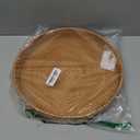 Coffee Table Tray Round Rattan Ottoman Tray Woven Serving Trays with Handles for Home and Kitchen Decorative Natural (Large 14 inch x 2.4 inch)