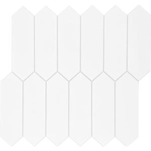 SUNWINGS 10-Sheet Long Hexagon Peel and Stick Backsplash, 12" x 11.22" Picket White Stone Composite Self-Adhesive Wall Mosaic Tile for Kitchen Bathroom