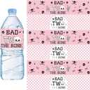 Jollyboom Bad Two The Bone Birthday Party Decorations Girls, 52pcs Bad 2 The Bone Water Bottle Labels Stickers for 2 Year Old Girl Music Rock and Roll 2nd Birthday Party Supplies
