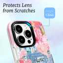 for iPhone 13 Pro Case, Coastal Vintage Collage Pattern, Military-Grade Drop Protection, Vintage Coastal Soft Slim TPU Protective Cover with Camera Protection for Women & Girls (PlumeriaTahiti)