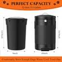 Dog Poop Trash Can Outside, 12L/3.1Gal Metal Dog Waste Trash Can with Lid, Foot Pedal, Waste Container with 40 Bags, Pet Poop Bucket with Lid Soft Close for Pet, Round Black Can
