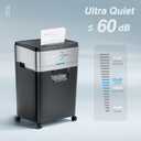 BONSEN Paper Shredder, 20-Sheet 60 Mins Nonstop Heavy Duty Paper Shredder for Office, 60dB Ultra Quiet Cross-Cut Shredder with 6.6 Gals Basket, Anti-Jam CD and Credit Shredder for Home Office (S3104)