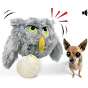 Dog Toy Interactive Plush Squeaky Electric Pet Toys, Battery Operated Auto Moving Ball, for Prevent Boredom (Owly)