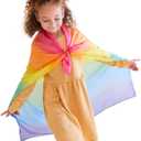 Sarah's Silks Enchanted Playsilk | 100% Silk Sensory Toys for Toddlers | Square Scarves, Montessori and Waldorf Toys for Pretend Play - Rainbow (Multi)