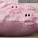 Fall Halloween Ghost Throw Pillow Covers 20x20 Set of 2 - Cute Ghost Horror Decor Pillow Cases - Faux Fur Decorative Pillows for Home Couch - Spooky Hallowen Party Decorations Indoor - Pink