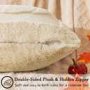 Beige Pumpkin Fall Pillow Covers 20"x20" Set of 2, Embroidered Faux Fur Decorative Throw Pillow Covers for Couch Soft Fluffy Plush Cushion Cases for Farmhouse Halloween Home Decor