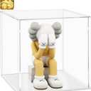 LANSCOERY Acrylic Display Case, Assemble Showcase Display Box for Collectibles, with Dustproof & Seamless Display Design, 7x7x7inch White Base