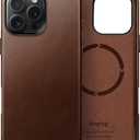 Genuine Leather Case for iPhone 16 Pro Max 6.9 inch, Compatible with MagSafe, Oil Wax Top-Grain Leather, Metal Buttons and Camera Bezel Rustic Brown