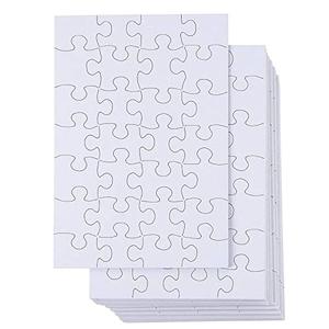 48 Sheets Blank Puzzles to Draw On Bulk – 6x8 inch Make Your Own Jigsaw Puzzle for Kids Crafts Projects (28 Pieces Each)