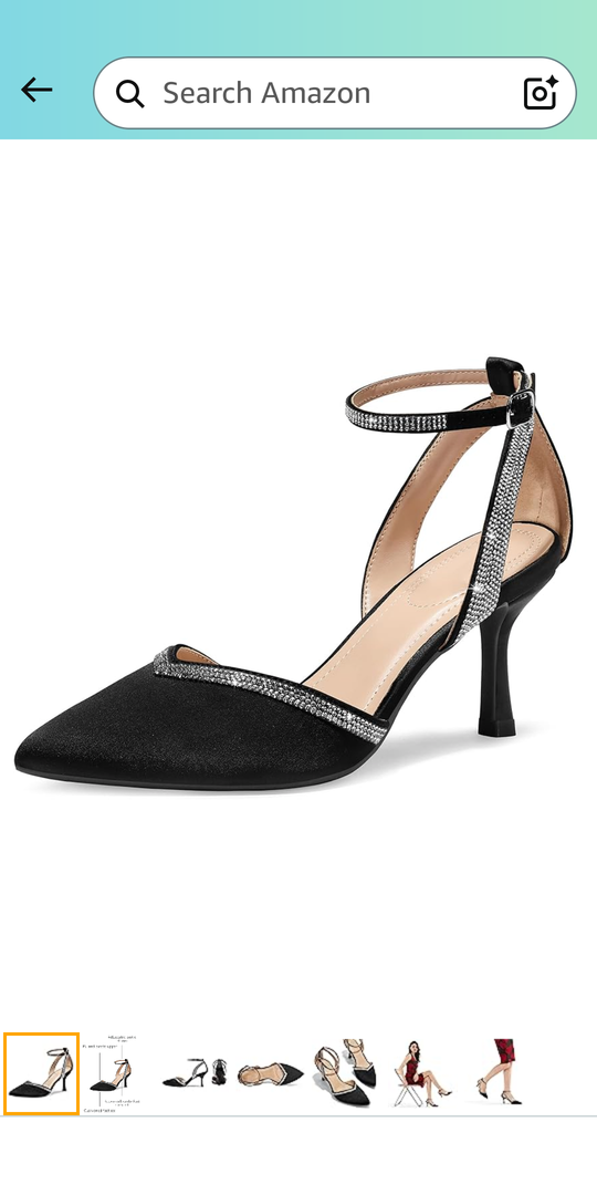 mysoft Women's Pumps Shoes Pointed Toe Kitten Low Heels Stiletto Ankle Strap Closed Toe Wedding Party Dress Sandals, 7.5