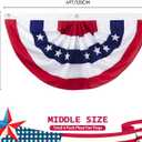 2x4 Ft American Pleated Fan Flag (Set of 4) Patriotic Half Fan Bunting, 4th of July Memorial Day Decorations for 250th Anniversary