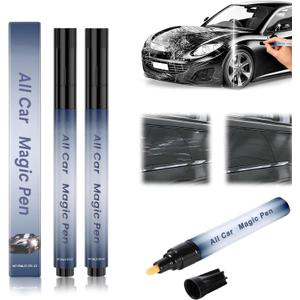 Car Scratch Remover Pen, Magic Car Scratch Removal Pen, Car Touch up Paint Pen, Lightweight and Fast, Long-Lasting, Black Car Paint Scratch Repair (2PCS)