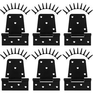 Heavy Duty Gate Hinges 3.5 inch 6 Pack Extra Thick Industrial T Barn Door Hinges Shed Door Hinges for Large Wooden Gates Wood Fence Outdoor - Black Iron Finish (Screws Included)