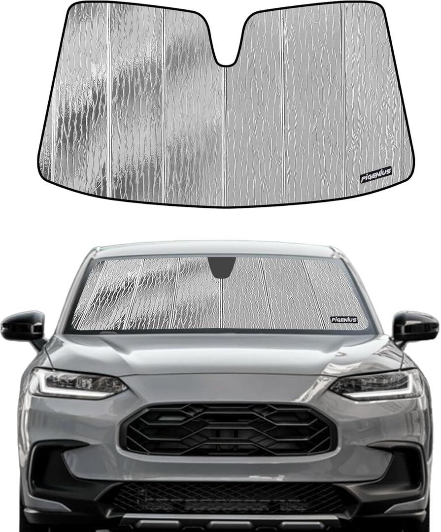 Windshield Sun Shade for Honda HR-V 2023-2025,Front Window Sunshade Shield,2-in-1 Reflective Sun Shade,Silver for Summer, Black for Winter