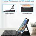 EAMPANG Case with Keyboard and Mouse for iPad 6th/5th Generation Air 1 2 Pro 9.7inch,7 Color Rainbow Backlight Detachable USB-C Keyboard Magnetic Case with Pen Slot for iPad 2018 2017 Black+Mouse